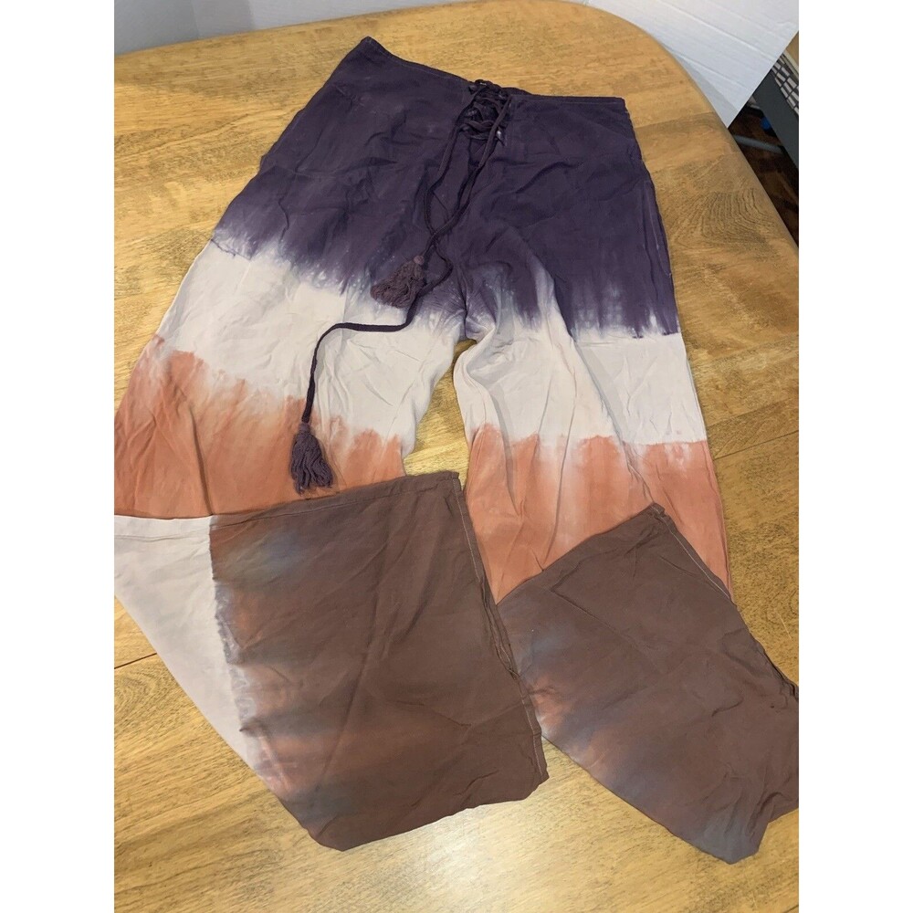 Easel Challis Tie Dye Small Pants Ombré~tie Closure~Bohemian Loose - Picture 2 of 8
